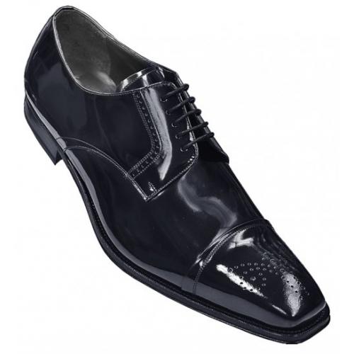Mezlan "Duke II" Blue Genuine Patent Leather Oxford Dress Shoes 12927